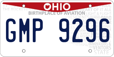 OH license plate GMP9296