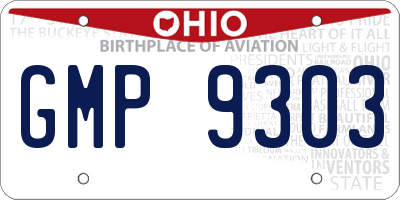 OH license plate GMP9303