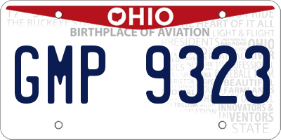 OH license plate GMP9323