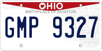 OH license plate GMP9327