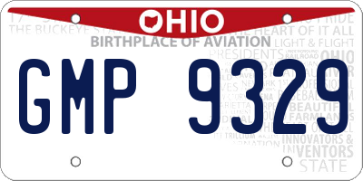 OH license plate GMP9329