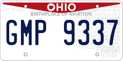 OH license plate GMP9337