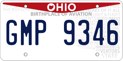 OH license plate GMP9346