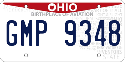 OH license plate GMP9348