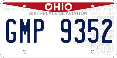 OH license plate GMP9352