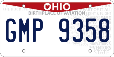 OH license plate GMP9358