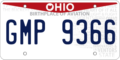 OH license plate GMP9366