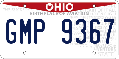 OH license plate GMP9367
