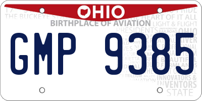 OH license plate GMP9385