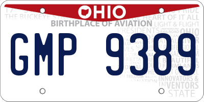 OH license plate GMP9389