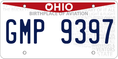 OH license plate GMP9397