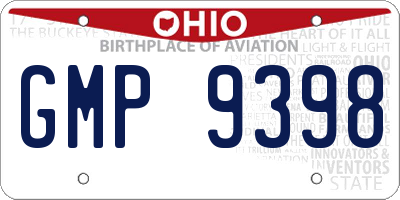 OH license plate GMP9398