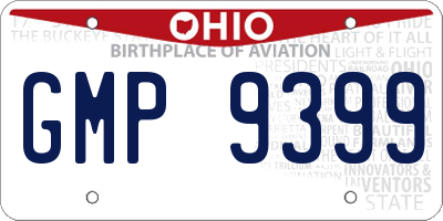 OH license plate GMP9399