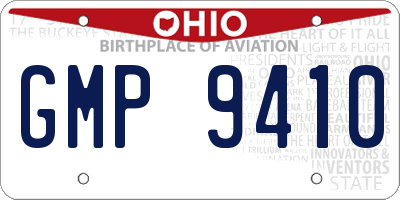 OH license plate GMP9410