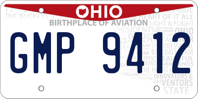OH license plate GMP9412