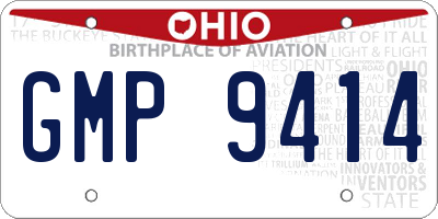 OH license plate GMP9414