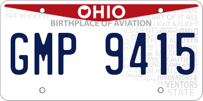 OH license plate GMP9415