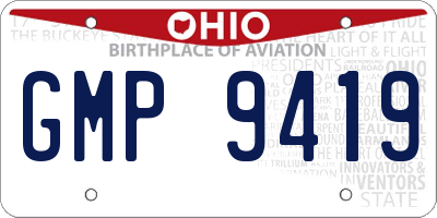 OH license plate GMP9419