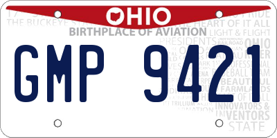 OH license plate GMP9421