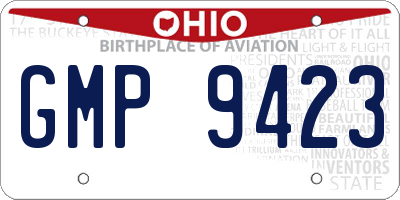 OH license plate GMP9423