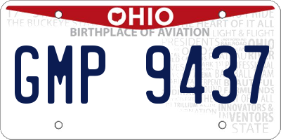 OH license plate GMP9437