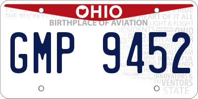 OH license plate GMP9452
