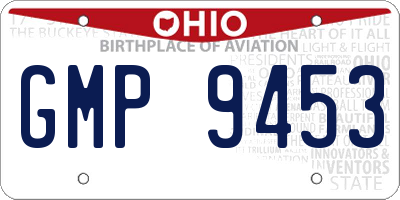 OH license plate GMP9453