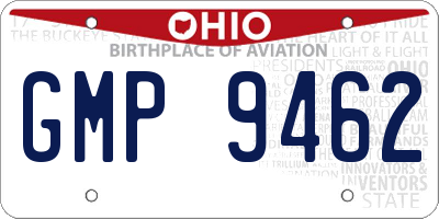 OH license plate GMP9462
