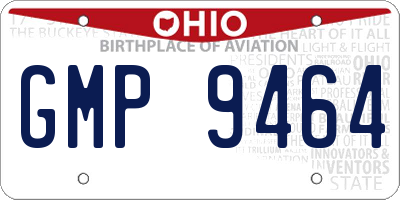 OH license plate GMP9464