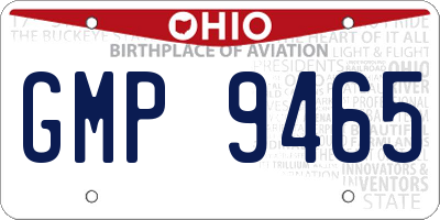 OH license plate GMP9465