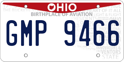 OH license plate GMP9466