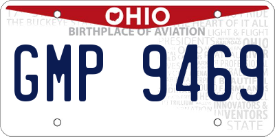 OH license plate GMP9469