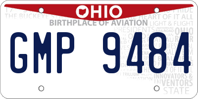 OH license plate GMP9484
