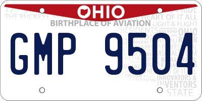 OH license plate GMP9504