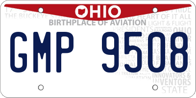 OH license plate GMP9508