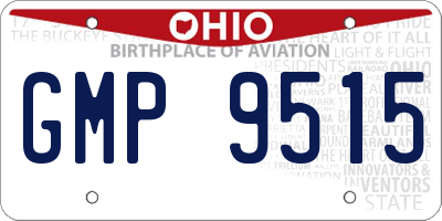 OH license plate GMP9515
