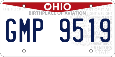 OH license plate GMP9519