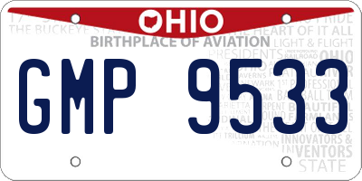 OH license plate GMP9533