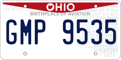 OH license plate GMP9535