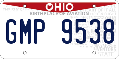 OH license plate GMP9538