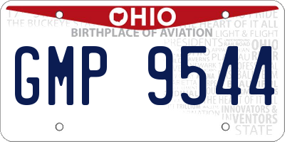 OH license plate GMP9544