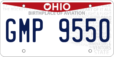 OH license plate GMP9550