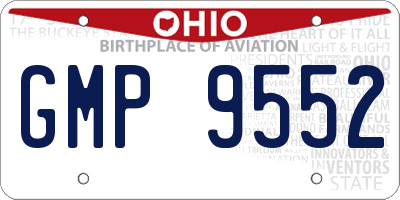 OH license plate GMP9552