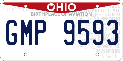 OH license plate GMP9593