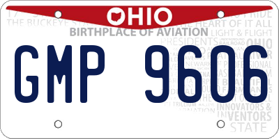 OH license plate GMP9606