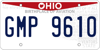 OH license plate GMP9610
