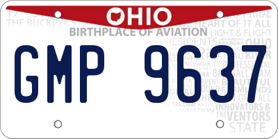 OH license plate GMP9637