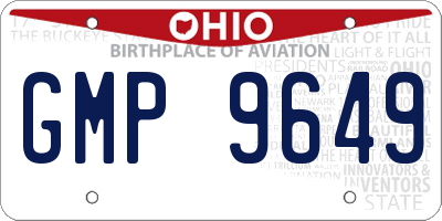 OH license plate GMP9649