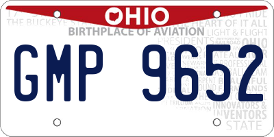 OH license plate GMP9652