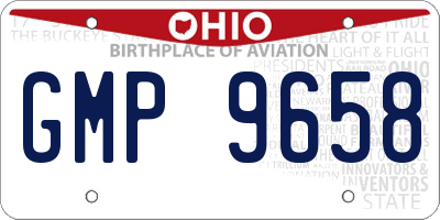 OH license plate GMP9658